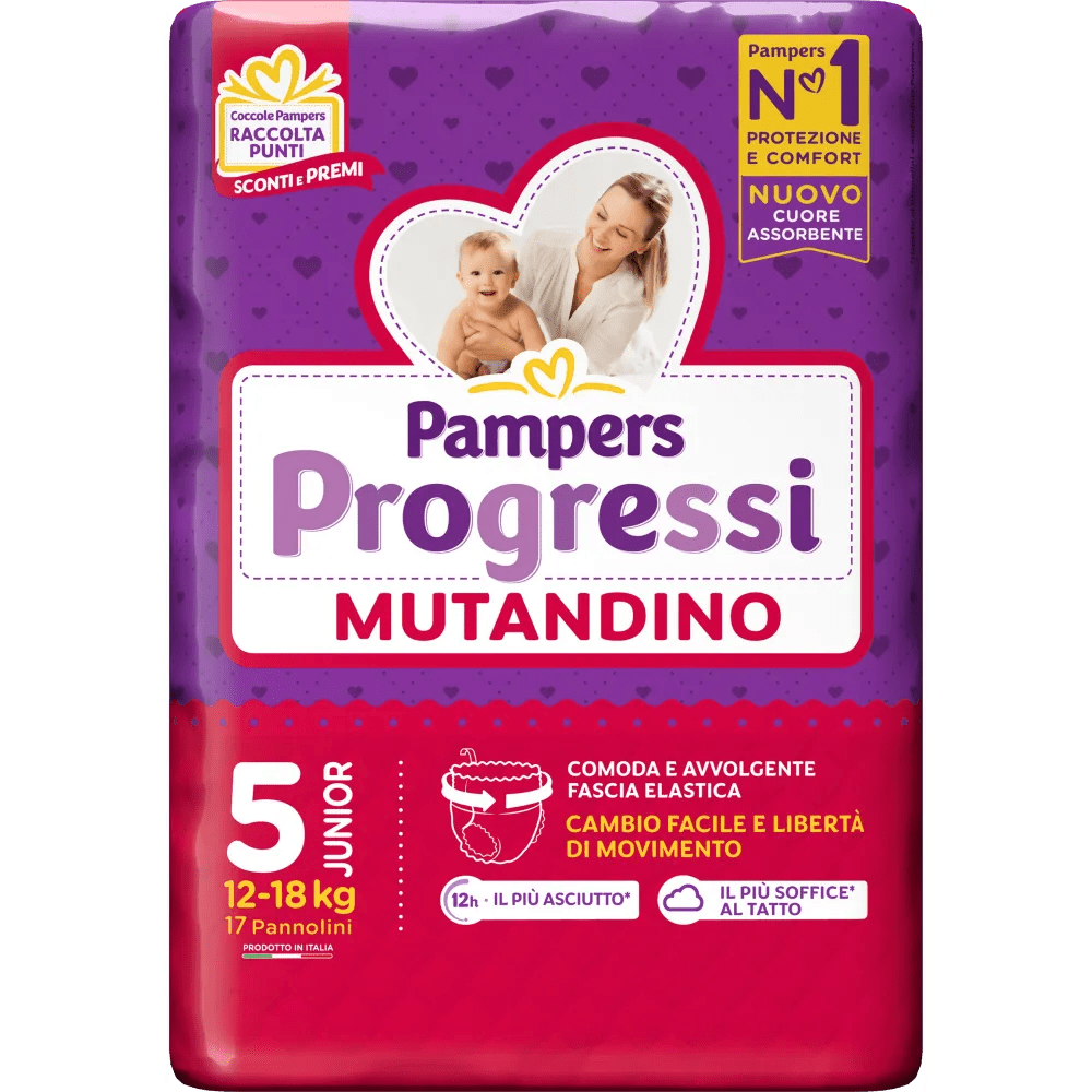 Pampers Mutandino 5 Junior 12-18 Kg 17 Pezzi