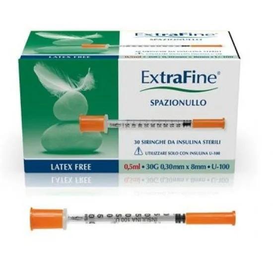 Desa Pharma ExtraFine Spazio Nullo Siringa Per Insulina 0,5 ml 30G 100UI 30 Pezzi