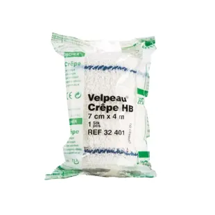 L&R Velpeau crêpe Benda Ruvida Cotone Bianco 4mx7cm