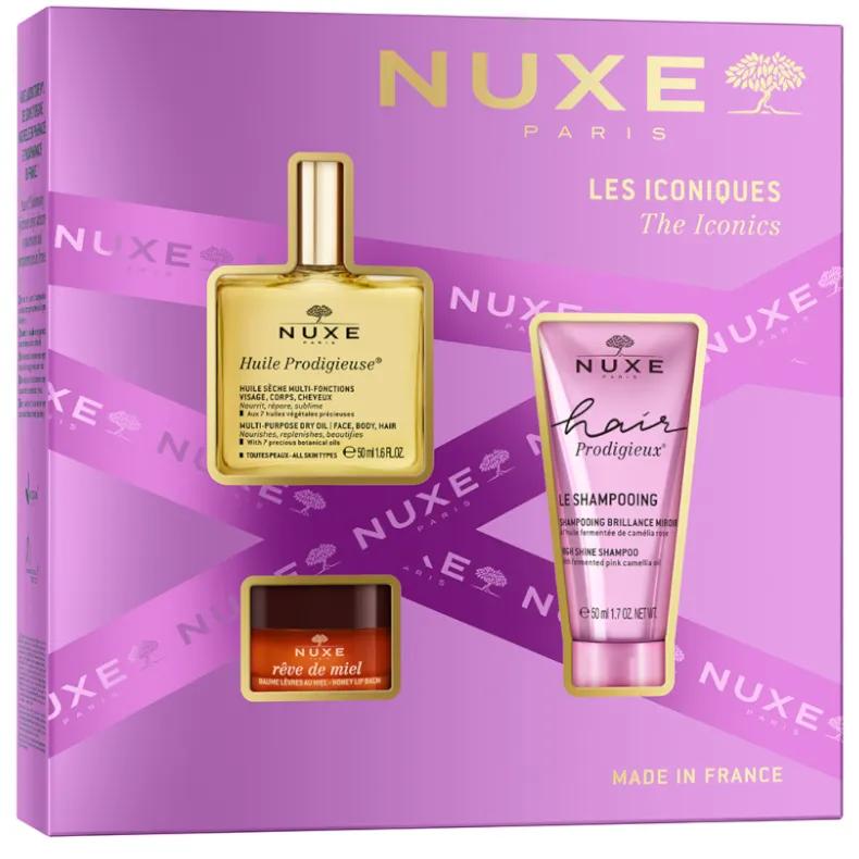 Imagen de Nuxe Huile Prodigieuse + Champú 50 ml + Rêve de Miel Bálsamo Labios