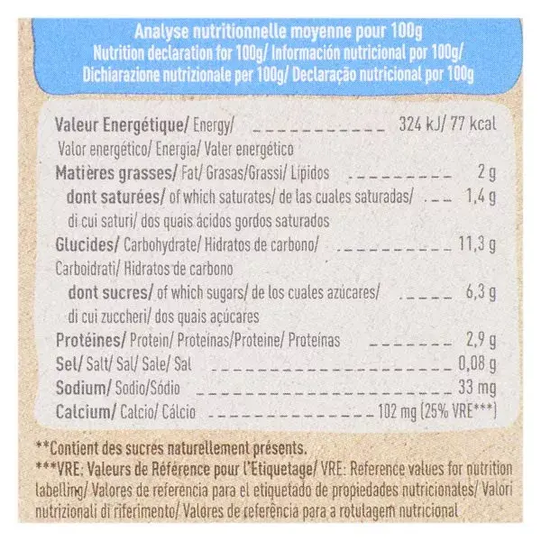 Babybio Crema de Leche de Vaca Manzanas de la Provenza y Flor de Naranjo Bio (+6 meses) 4 x 85g