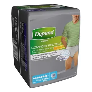 Depend Extra-Discreet Adult Diaper Normal L/XL Men 9 units