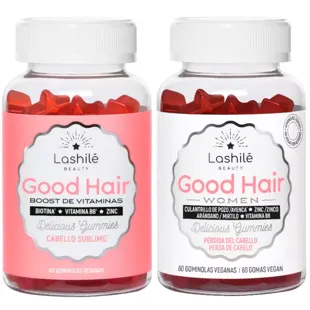 Lashilé Good Hair 60 Vegan Gummies + Hair Women 60 Vegan Gummies