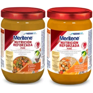 Meritene Resource Puré Ternera a la Jardinera 300 gr + Puré Pavo Estofado con Verduras y Arroz 300 gr