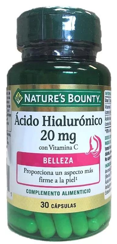Nature's Bounty Ácido Hialurónico 20 mg + Vitamina C 30 Cápsulas