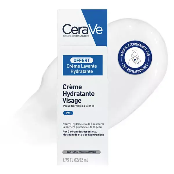 CeraVe Crema Idratante Viso 52 ml + Crema Detergente 20 ml Gratis