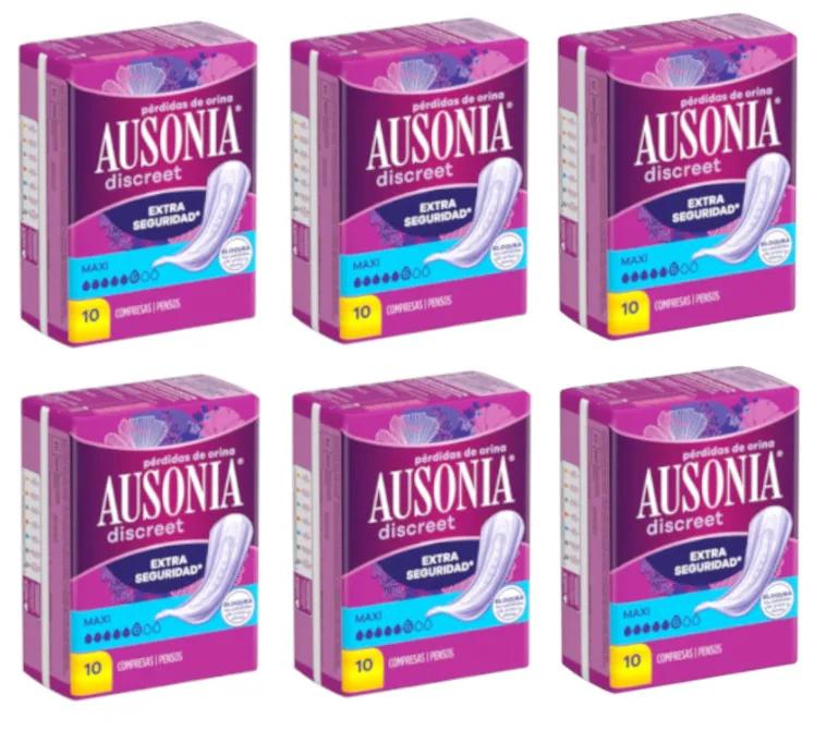 Ausonia Discreet Maxi-urineverlieskompres voor dames, 6x10 eenheden