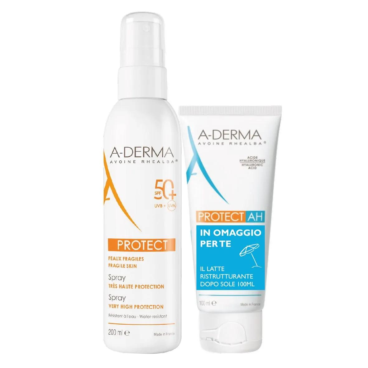 A-Derma Protect Spray SPF 50+ 200 Ml + Latte AH Idratante 100 ml in OMAGGIO