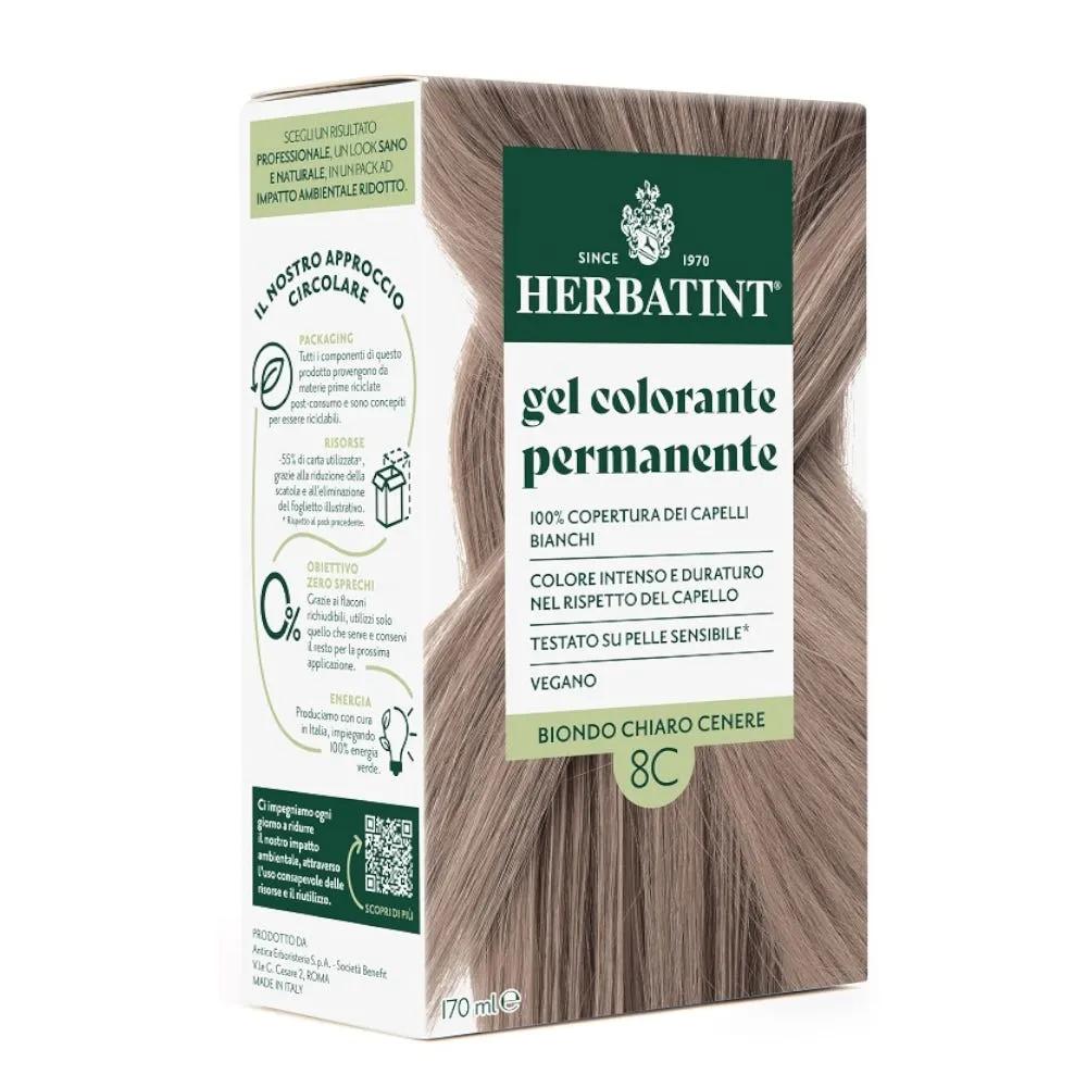 Herbatint Tintura Capelli Gel Permanente 8C Biondo Chiaro Cenere 170 ml