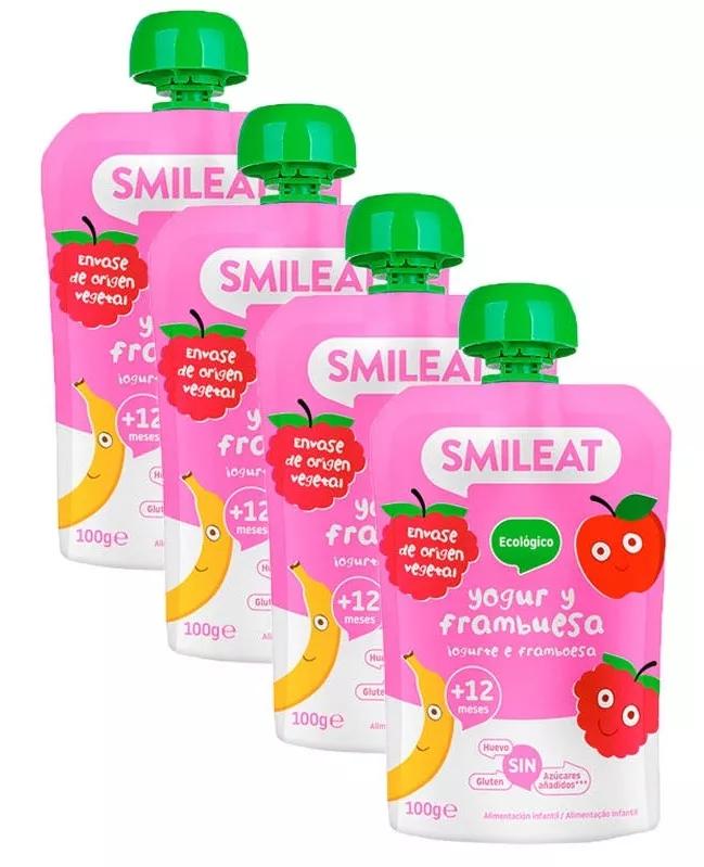 Smileat Pouch Iogurte e Framboesa Ecológico 4 uds