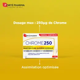 Forté Pharma Chrome 250 en Picolinate Minceur Grignotages Glycémie 30 comprimés