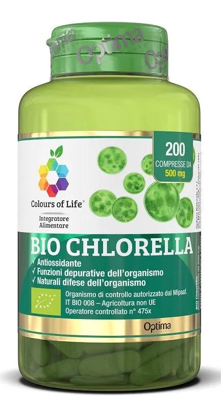 Optima Colours of Life Bio Chlorella Integratore Antiossidante 200 Compresse