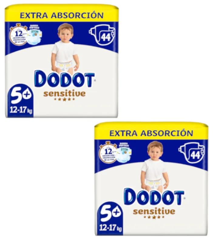 Couches Dodot Sensitive Extra T5+ (12-17 Kg) 2x44 unités