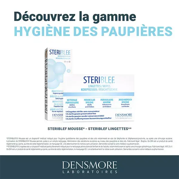 Densmore Stériblef Mousse Hygiène Quotidienne des Paupières & Cils - 50ml