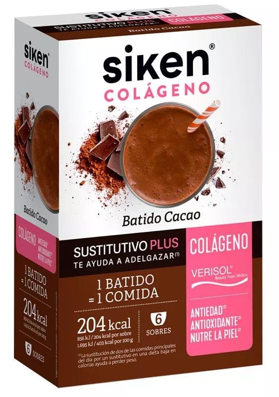 Siken Substituto Colagénio Batido Cacau 6 Saquetas