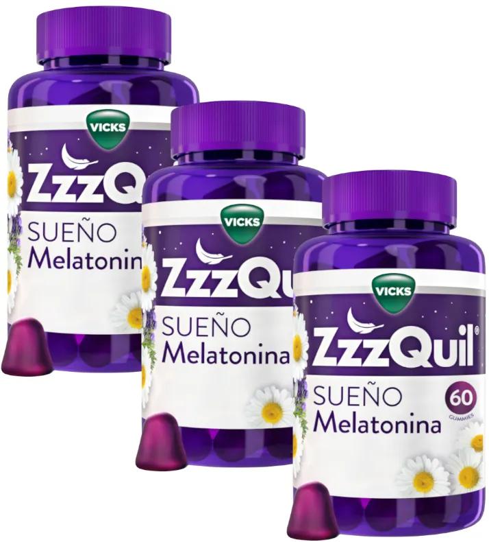 ZzzQuil Sleep Melatonin 1mg Schlaf Waldfrüchte 3x60 Gummies