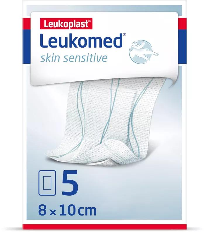 Leukomed peau sensible, 8 cm x 10 cm, 5 unités