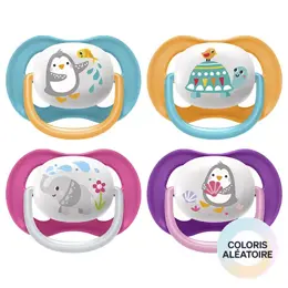 Avent Sucette Ultra Air 6-18m Mixte Animaux Lot de 2