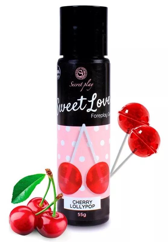 Love Lubrificante Sabor Chupa-Chupa de Cereja Secret Play 60ml