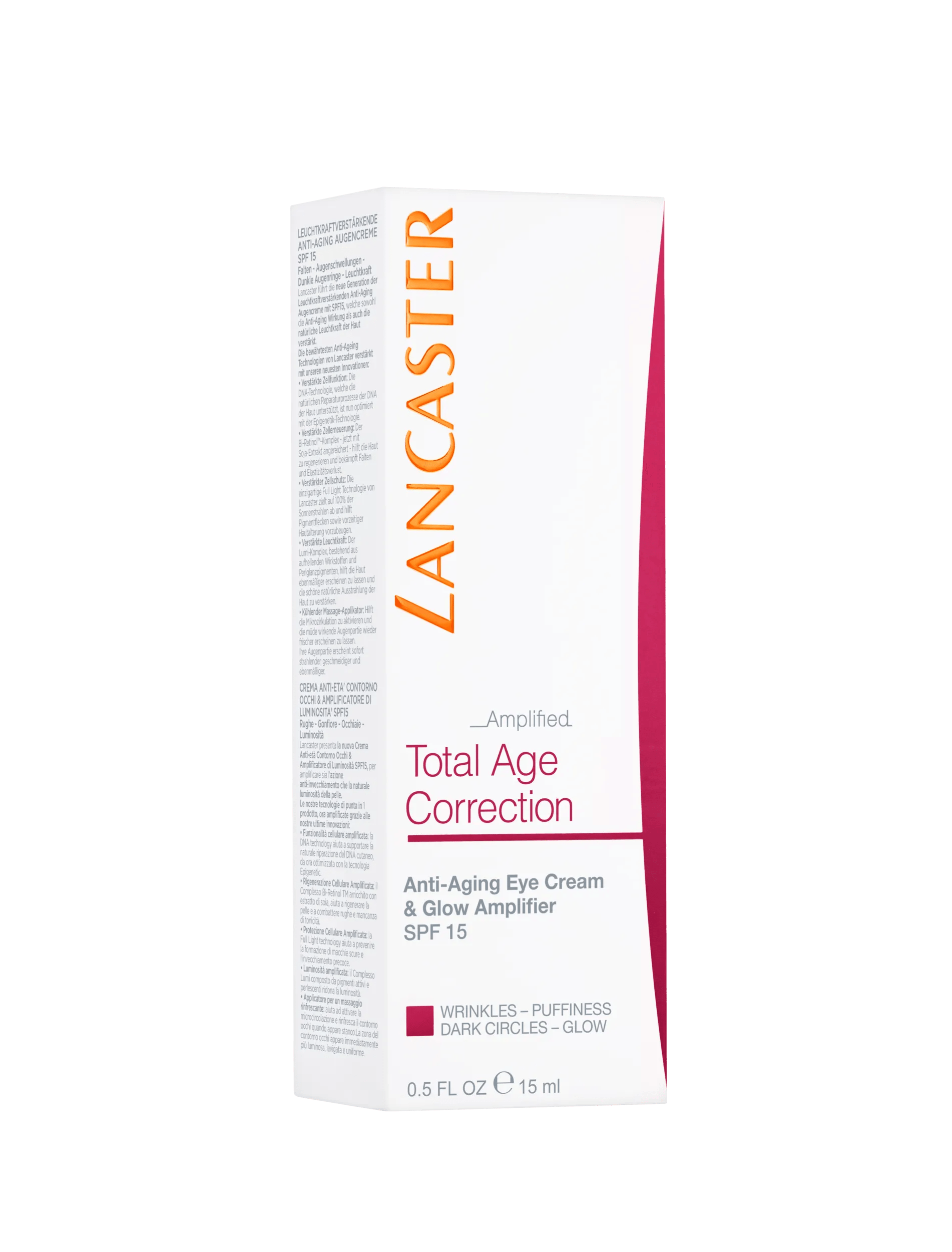 Lancaster Total Age Correction & Glow Crema Contorno Occhi Anti-Età e Amplificatore di Luminosità Spf15 15 ml