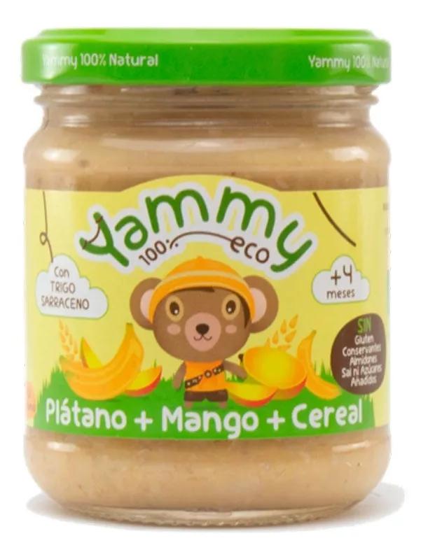Yammy Tarrito Plátano, Mango y Cereal 100% Ecológico 195 gr