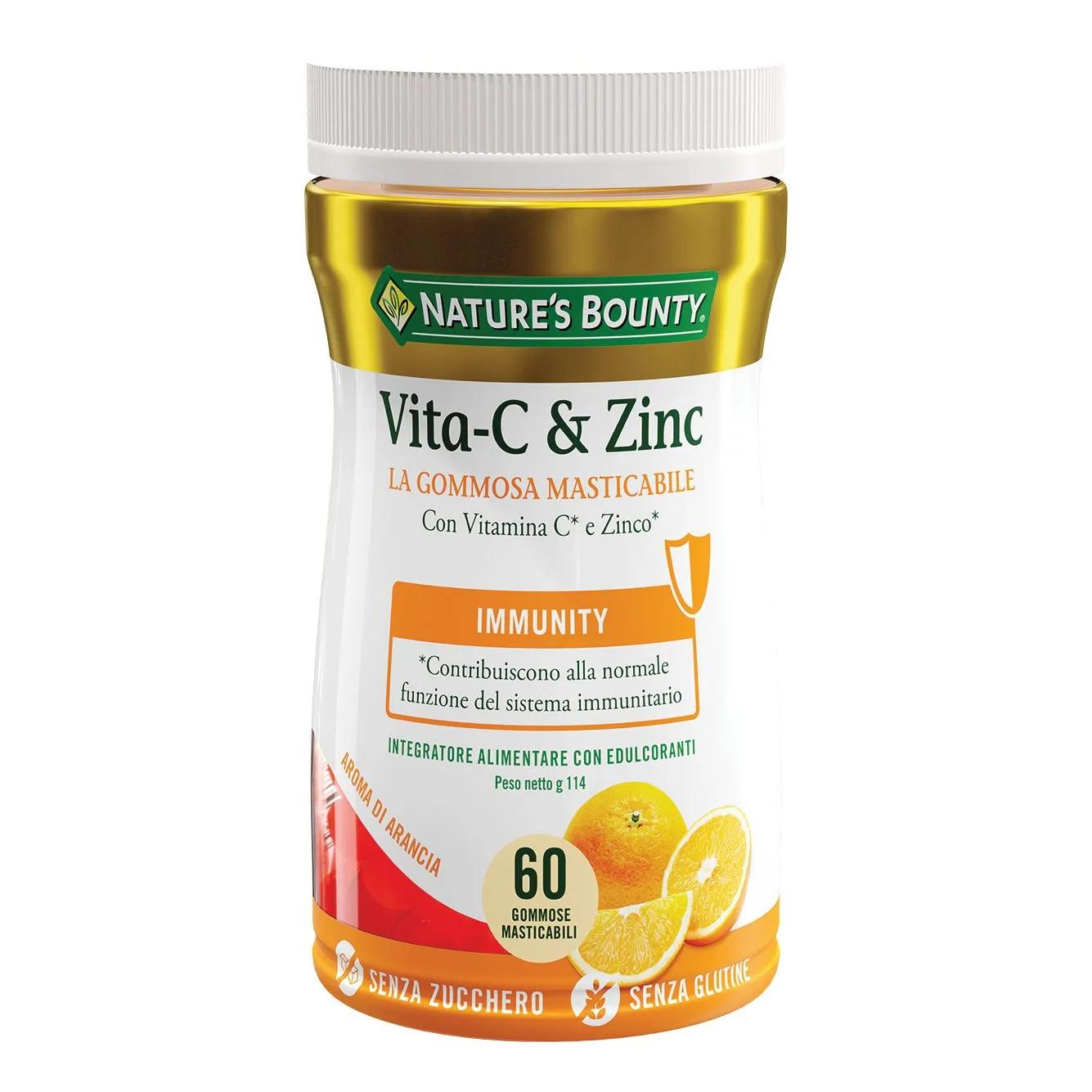 Nature's B Vita-C&Zinc Integratore Difese Immunitarie 60 Gommose Masticabili