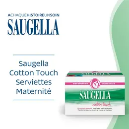 Saugella Cotton Touch Serviettes Hygiéniques Maternité Post-partum Pack de 10