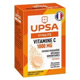 UPSA Lot Promo Vitamine C 1000mg 2 x 20 comprimés effervescents