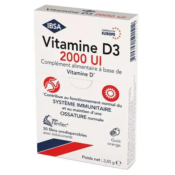 FilmTec Vitamine D3 2000UI 30 films orodispersibles