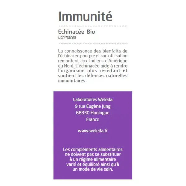 Weleda Immunity Organic Echinacea 60ml