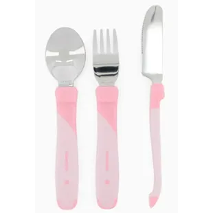 Twistshake Pastel Pink Steel Cutlery Set +12m