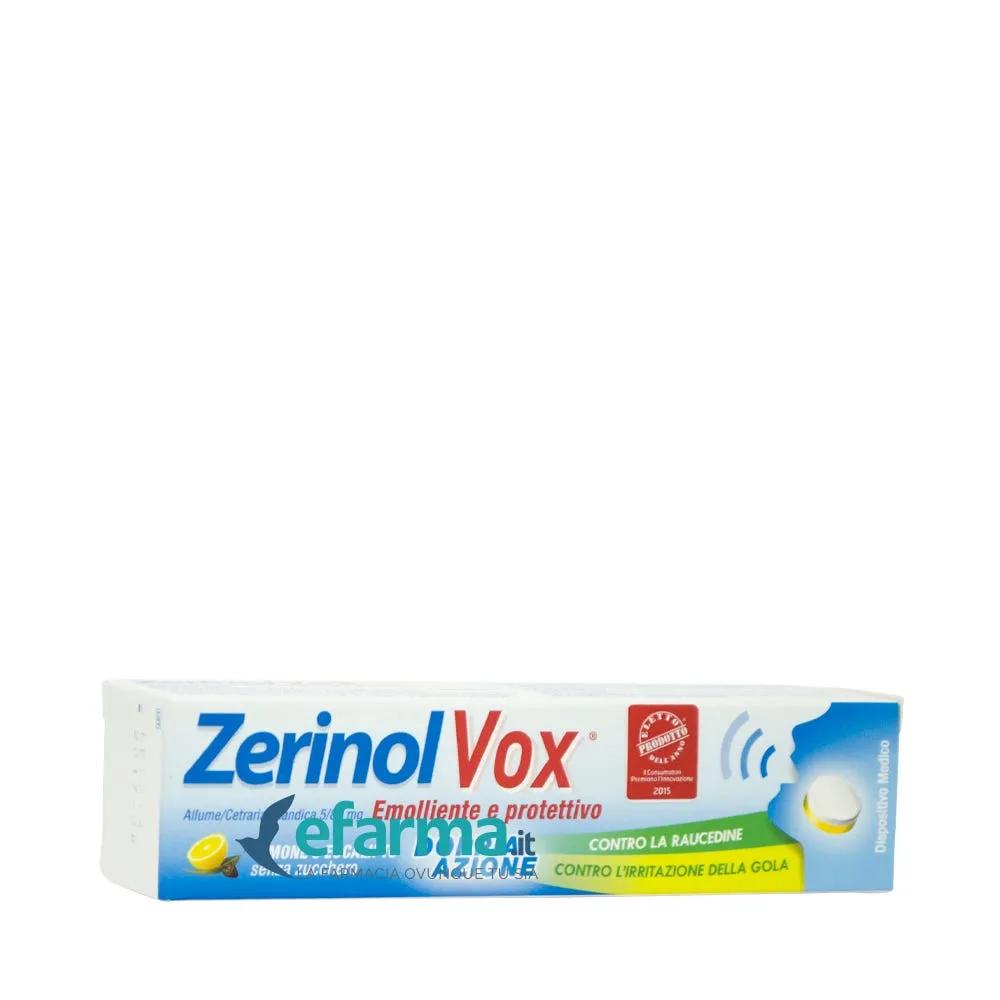 Zerinol Vox Emolliente e Protettivo Gola Gusto Limone e Eucalipto 18 Pastiglie