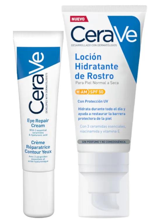 CeraVe Contour des Yeux 14 ml + Lotion Hydratante Visage SPF50 52 ml