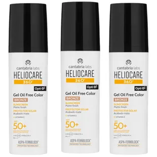 Heliocare 360 Gel Oil Free SPF50+ Color Bronze 3x50 ml