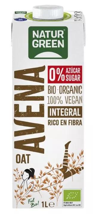 NaturGreen Bebida de Aveia Integral 0% Açúcares Bio 1 L