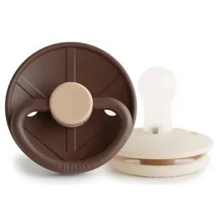 Frigg Little Viking Pacifier Block Silicone Cream/Cocoa +0m 2 units