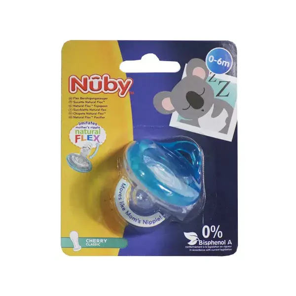Nuby Red Cherry Classic Natural Flex Dummy 0-6 Months 