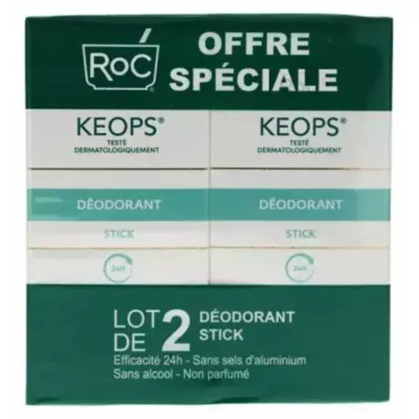 RoC Keops Déodorant Stick 24h Lot de 2 x 40ml