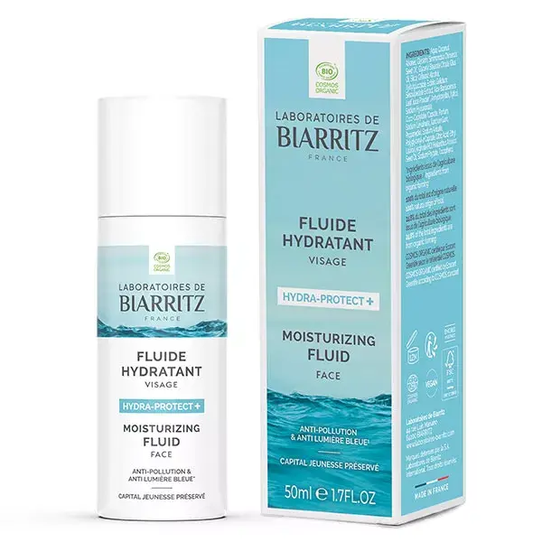 Laboratoires de Biarritz Soins Hydra-protect+ Fluide Hydratant Visage Bio 50ml