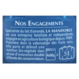 La Mandorle Boisson Instantanée en Poudre Lait d'Amande Omega Bio 400g