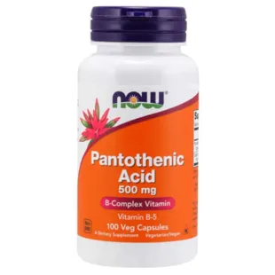 Now Foods Pantothenic Acid (Vit. B5) 500mg 100 Vegetable Capsules