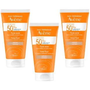 Avène Tinted Sun Fluid for Sensitive, Normal to Combination Skin SPF 50+ 3 x 50 ml