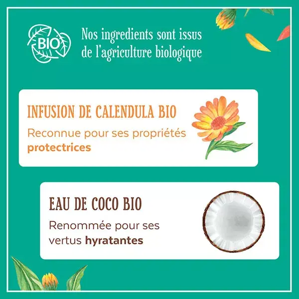 Le Petit Marseillais Shampoing  Hydratation Calendula et Eau de Coco Bio 250ml