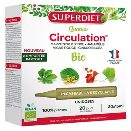 Superdiet Quatuor Circulation Bio 20 unidoses de 15ml