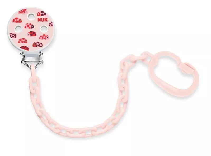 Nuk Little Friends Pink Pacifier Holder Chain 1 pc