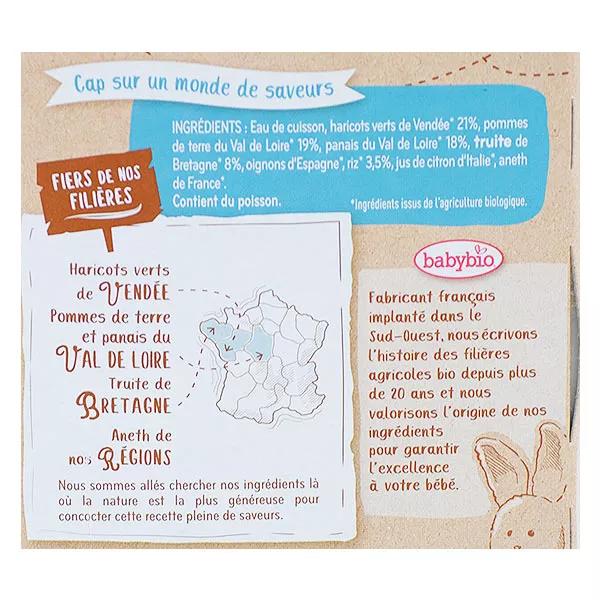 Babybio Menu du Jour Assiette de Judía Verdes y Trucha a partir de 12 meses 230g