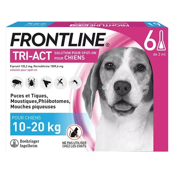 Frontline Tri-Act Chiens M 10-20 kg 6 Pipettes