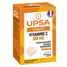UPSA Vitamine C 500mg sans Sucres 30 comprimés à croquer