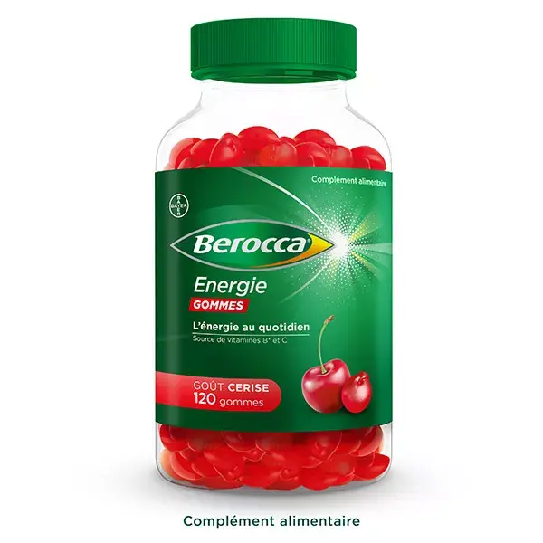 Berocca® Energie 120 gummies Multivitamines Complément Alimentaire Goût Cerise
