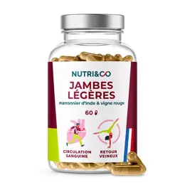 Nutri&Co Formule Jambes Légères et Circulation Brevetée 60 gélules Vegan